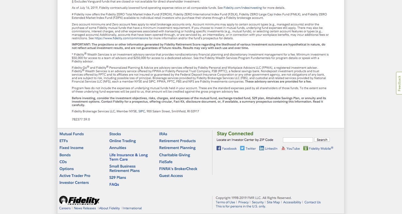 Fidelity Large Disclaimer