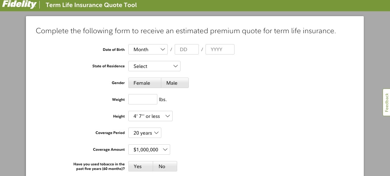 Fidelity Term Life Insurance Online Quote