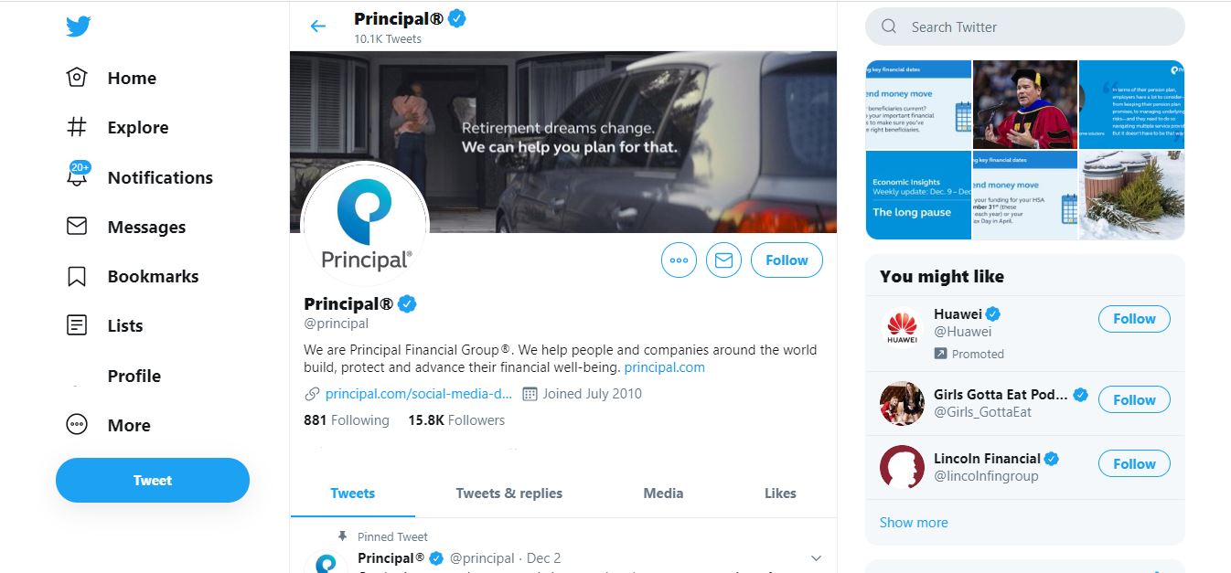 Principal's Twitter page.