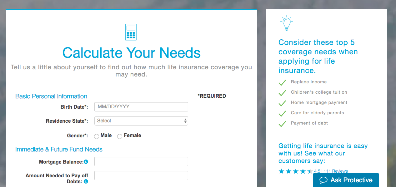 protective needs calculator