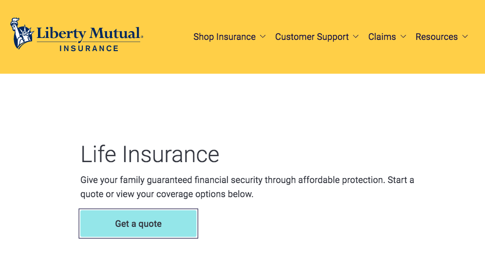 Liberty Mutual Get Quote Top Page