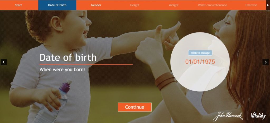 John Hancock Vitality age calculator step 2