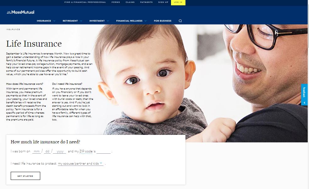 MassMutual desktop site