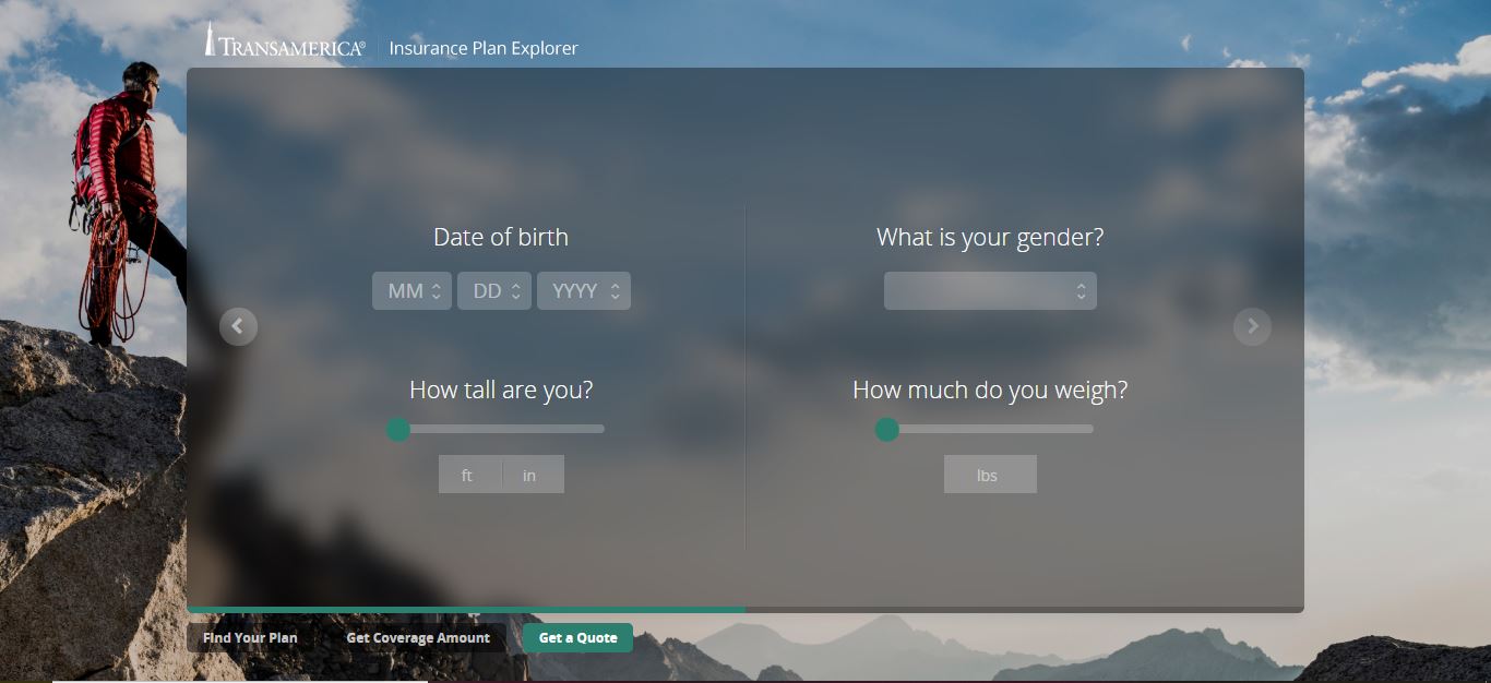 Transamerica online quote step 4