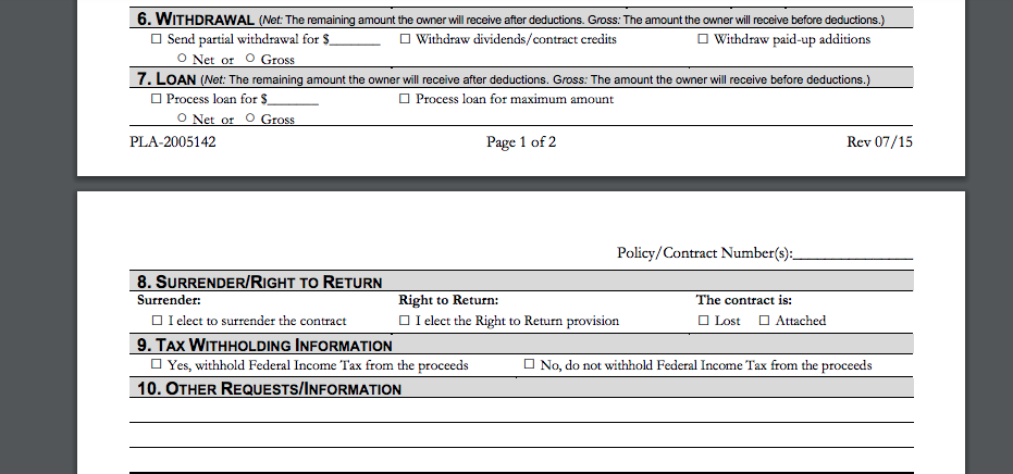 Liberty Mutual Withdrawal Surrender Information